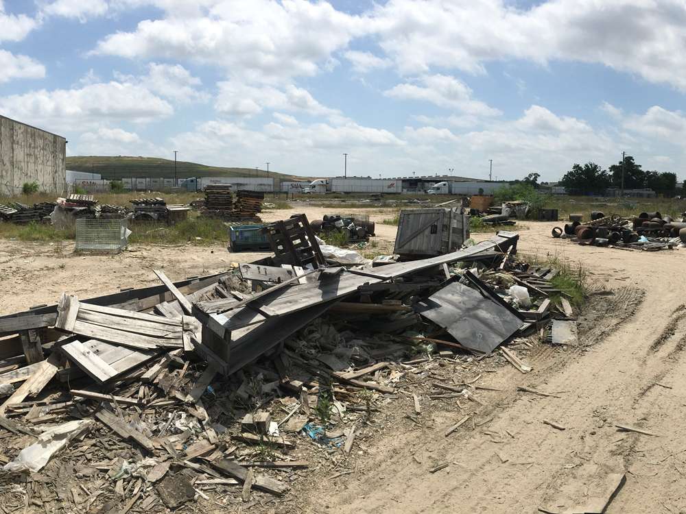 Commercial land clearing project in the Houston area with heavy equipment on a multi-acre site